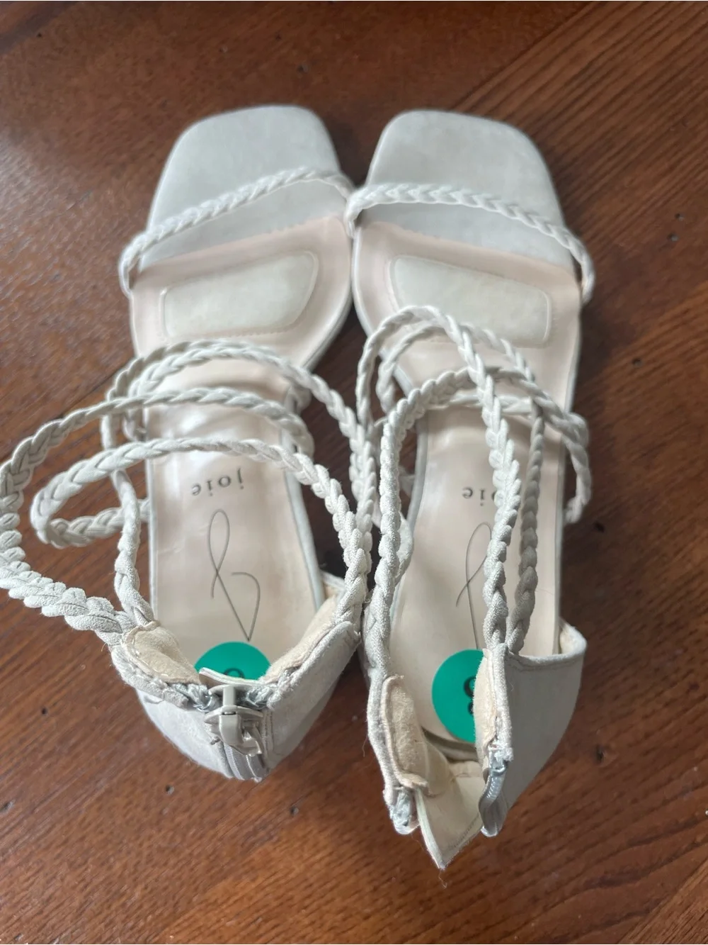 Joie Cream Braided Strap Sandals-Like New-Size 8